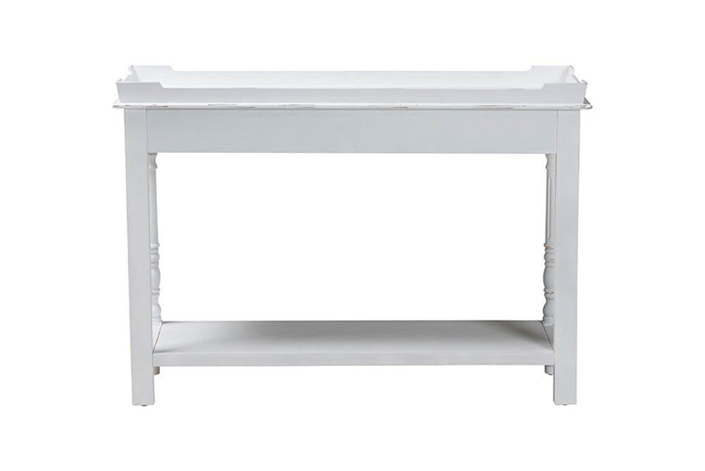 Baxton Studio - Rafferty Console Table - JY24B280-White-Wooden-Console Table view 4