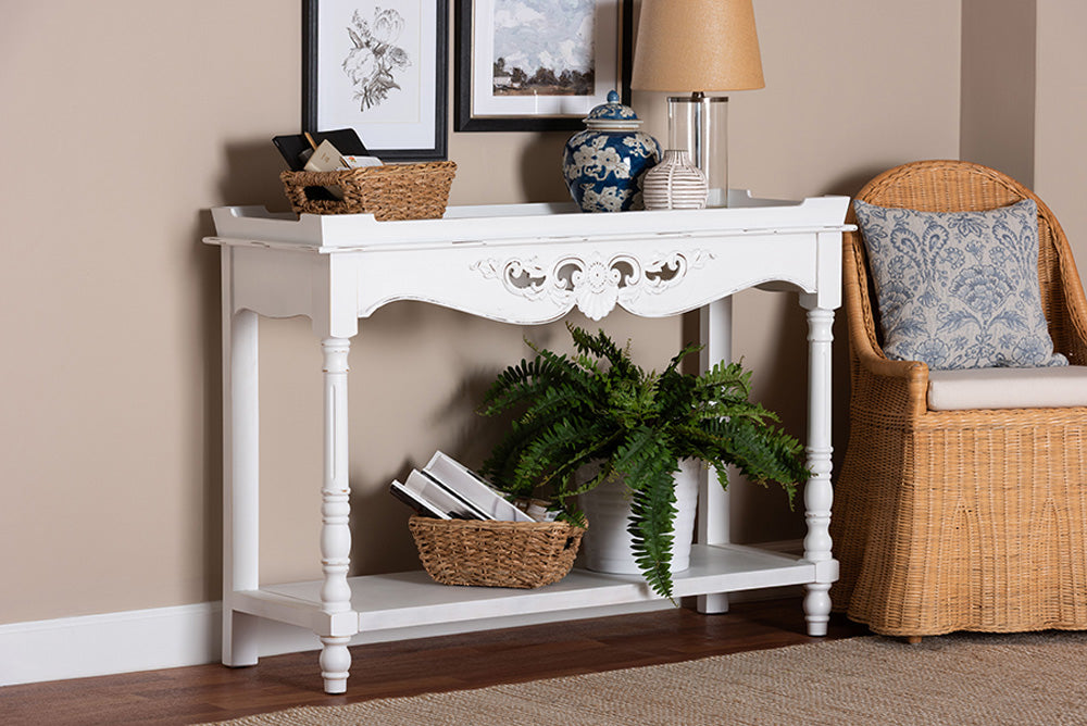 Baxton Studio - Rafferty Console Table - JY24B280-White-Wooden-Console Table view 5