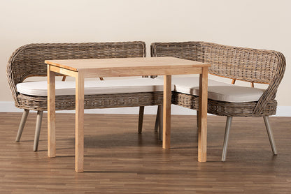 Baxton Studio - Raisa Dining Set - Mona Kubu-Grey/Natural/Light Brown-3PC Dining Set view 10