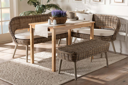 Baxton Studio - Raisa Dining Set - Mona Kubu-Grey/Natural/Light Brown-4PC Dining Set view 5