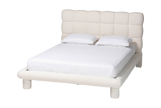 Baxton Studio - Ralayna Queen Size Bed - BBT61168 A1-Ivory-Queen view 1