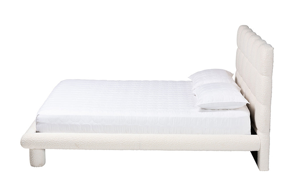 Baxton Studio - Ralayna Queen Size Bed - BBT61168 A1-Ivory-Queen view 2