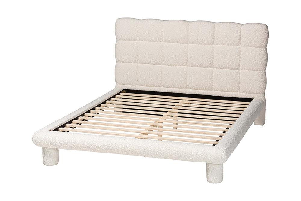 Baxton Studio - Ralayna Queen Size Bed - BBT61168 A1-Ivory-Queen view 3