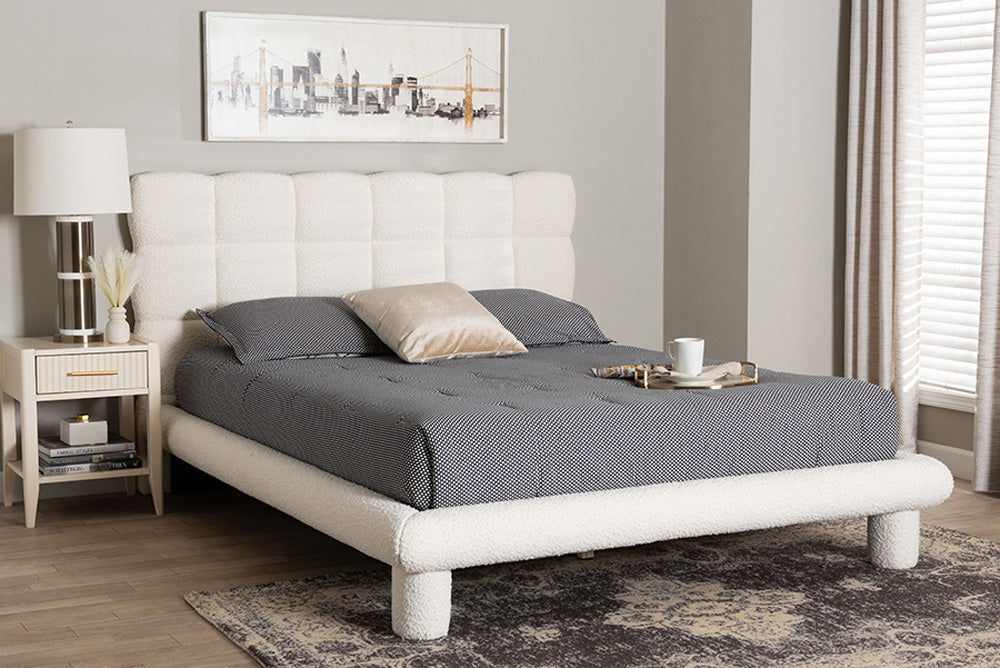 Baxton Studio - Ralayna Queen Size Bed - BBT61168 A1-Ivory-Queen view 5