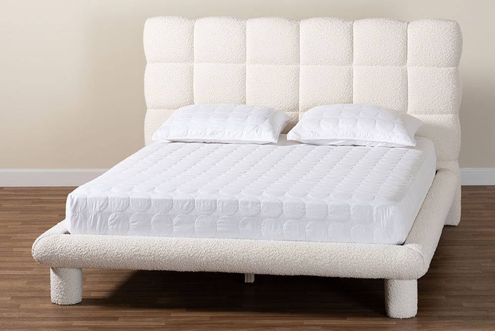 Baxton Studio - Ralayna Queen Size Bed - BBT61168 A1-Ivory-Queen view 8