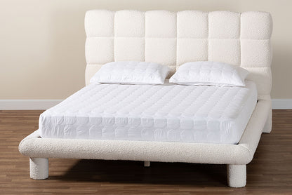 Baxton Studio - Ralayna Queen Size Bed - BBT61168 A1-Ivory-Queen view 8