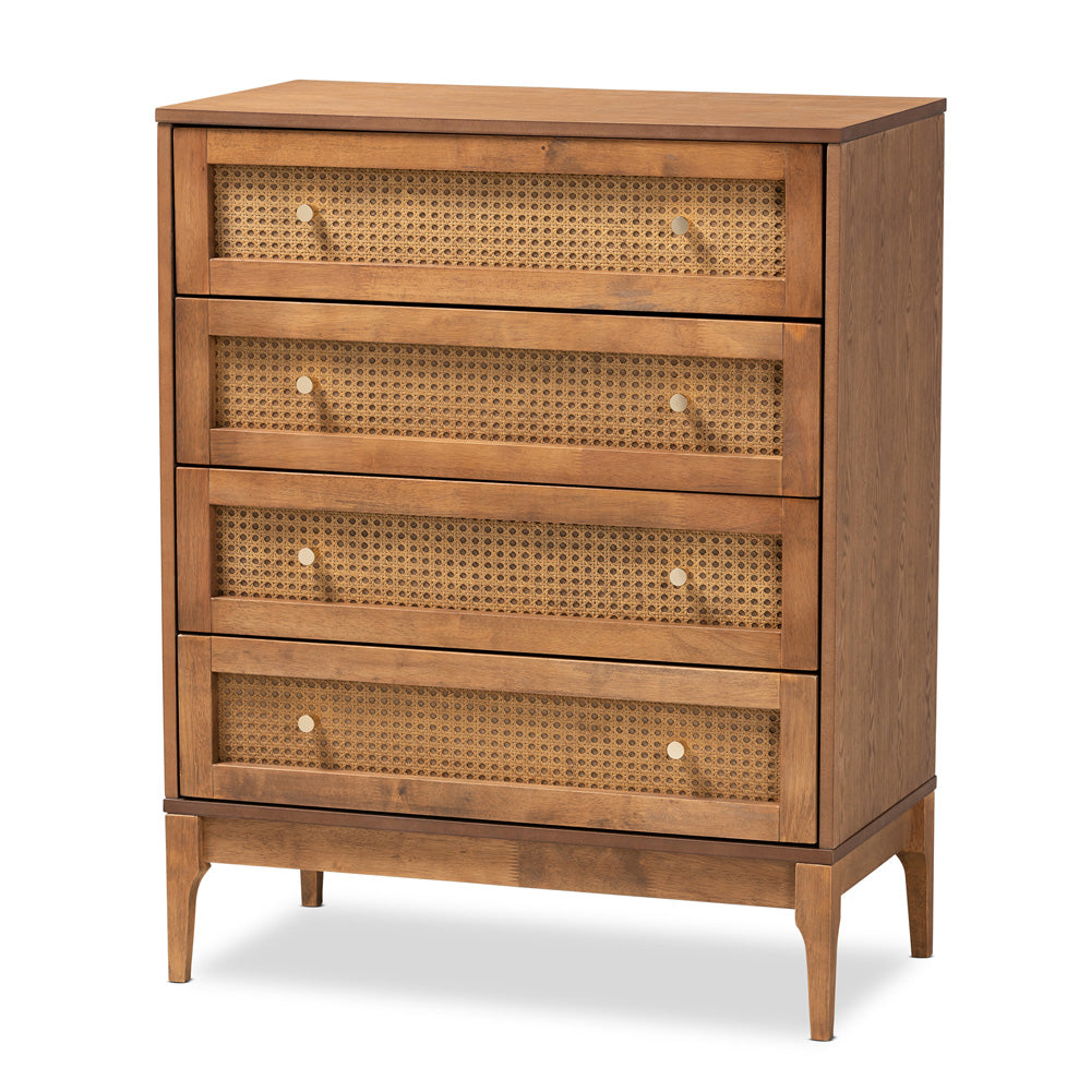 Baxton Studio - Ramiel Chest in Natural Brown/Gold - MG9005-Ash Walnut/Rattan-4DW-Chest view 1