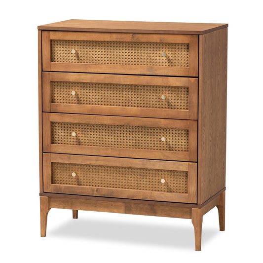 Baxton Studio - Ramiel Chest in Natural Brown/Gold - MG9005-Ash Walnut/Rattan-4DW-Chest view 1