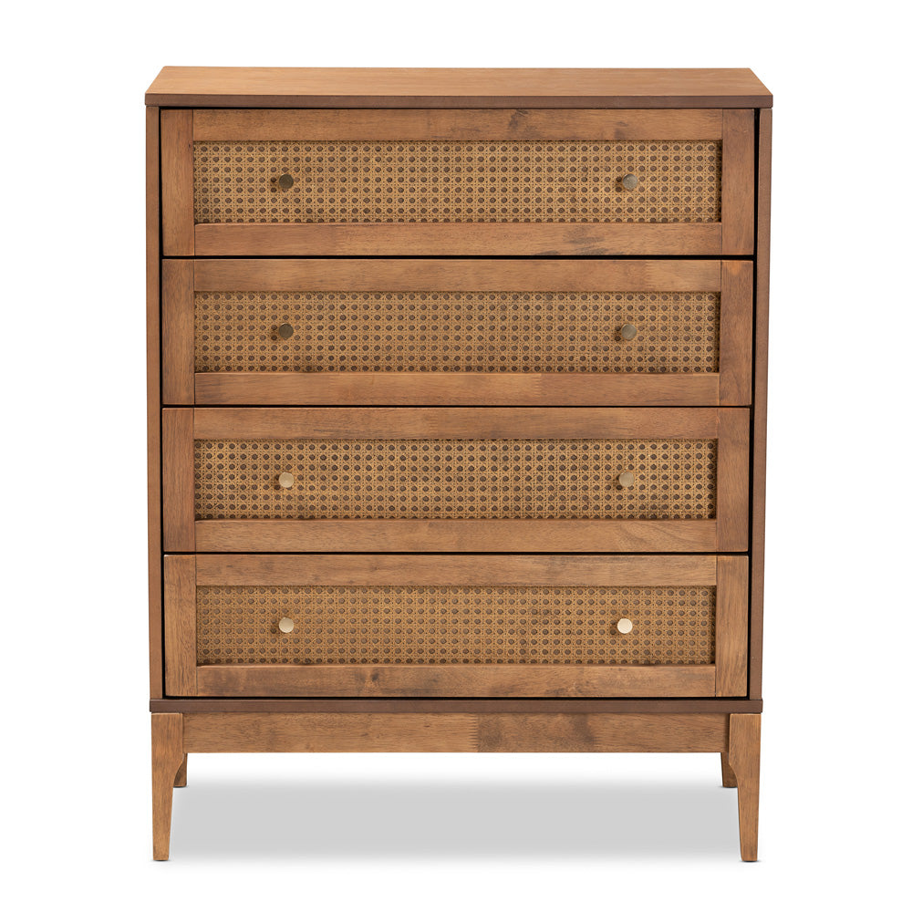 Baxton Studio - Ramiel Chest in Natural Brown/Gold - MG9005-Ash Walnut/Rattan-4DW-Chest view 3