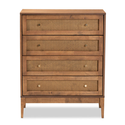 Baxton Studio - Ramiel Chest in Natural Brown/Gold - MG9005-Ash Walnut/Rattan-4DW-Chest view 3