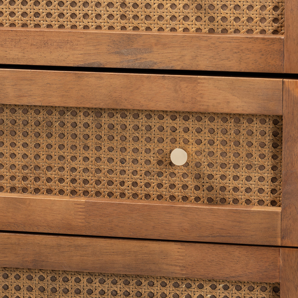Baxton Studio - Ramiel Chest in Natural Brown/Gold - MG9005-Ash Walnut/Rattan-4DW-Chest view 5