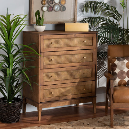 Baxton Studio - Ramiel Chest in Natural Brown/Gold - MG9005-Ash Walnut/Rattan-4DW-Chest view 8
