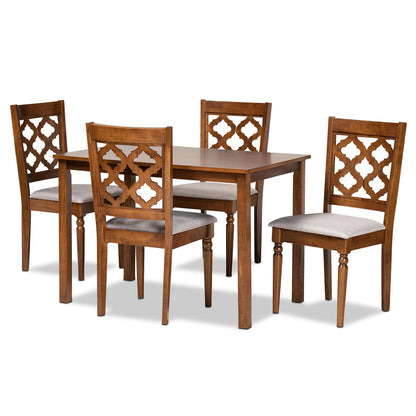 Baxton Studio - Ramiro Dining Set in Grey/Walnut Brown - RH336C-Grey/Walnut-5PC Dining Set view 1