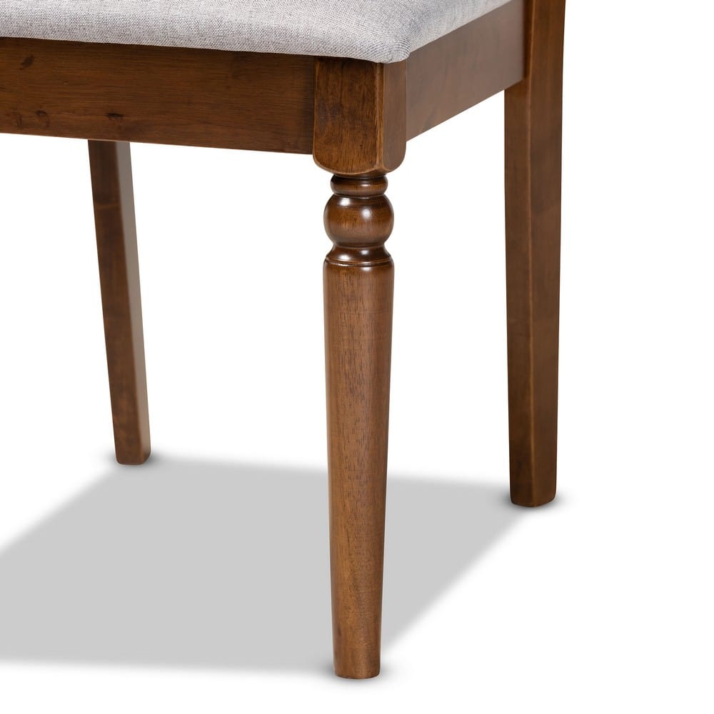 Baxton Studio - Ramiro Dining Set in Grey/Walnut Brown - RH336C-Grey/Walnut-5PC Dining Set view 6