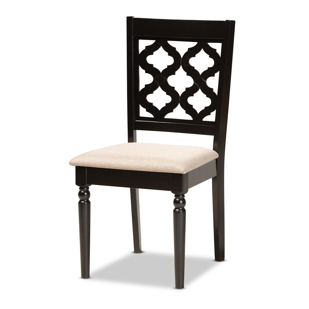 Baxton Studio - Ramiro Dining Set in Sand/Dark Brown - RH336C-Sand/Dark Brown-5PC Dining Set view 2