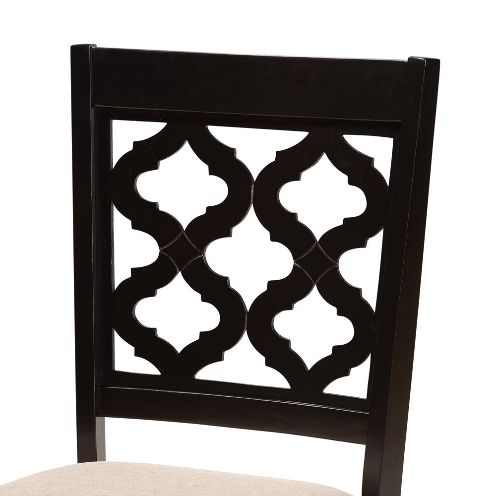 Baxton Studio - Ramiro Dining Set in Sand/Dark Brown - RH336C-Sand/Dark Brown-5PC Dining Set view 5