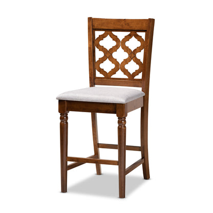 Baxton Studio - Ramiro Pub Set in Grey/Walnut Brown - RH336P-Grey/Walnut-5PC Pub Set view 2