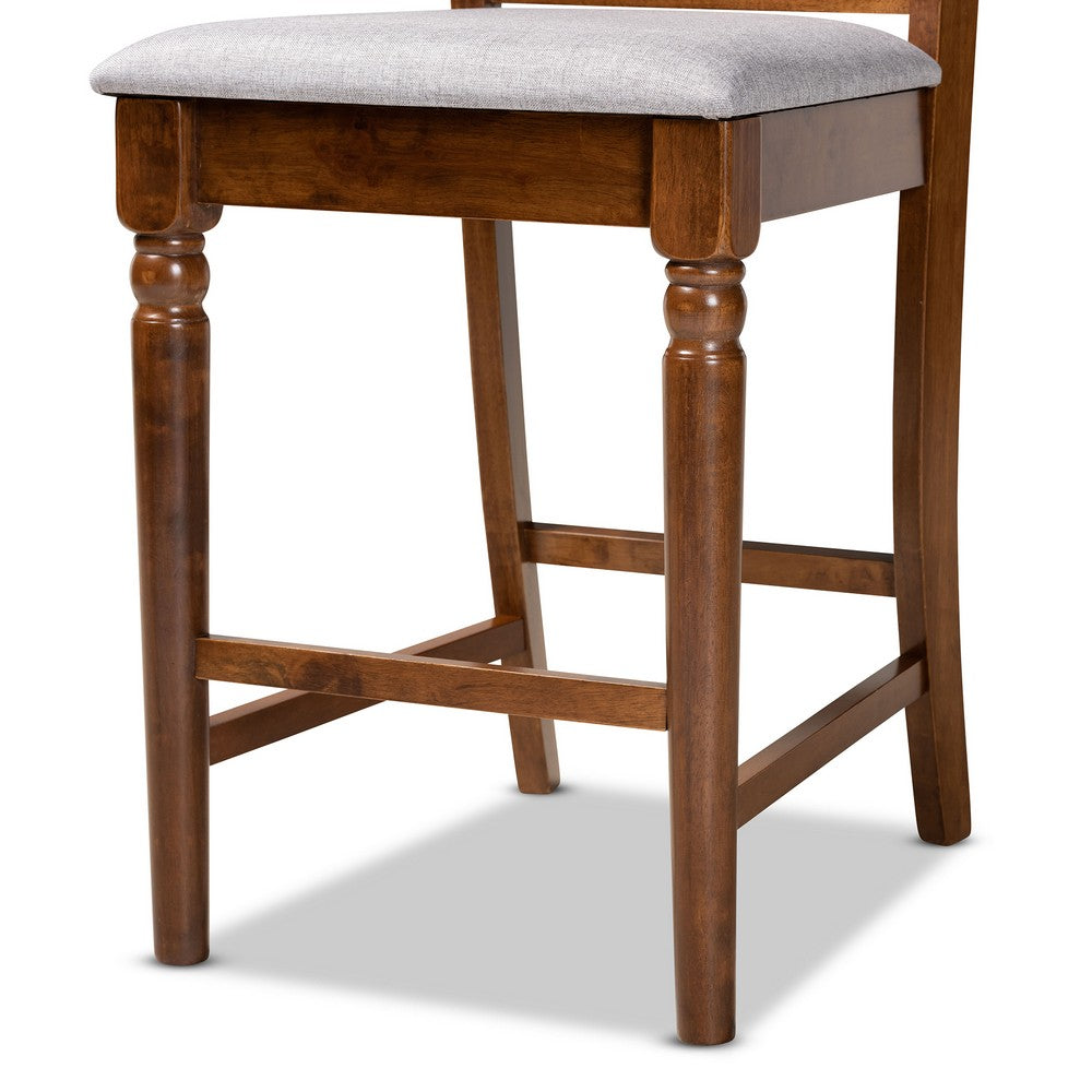 Baxton Studio - Ramiro Pub Set in Grey/Walnut Brown - RH336P-Grey/Walnut-5PC Pub Set view 6