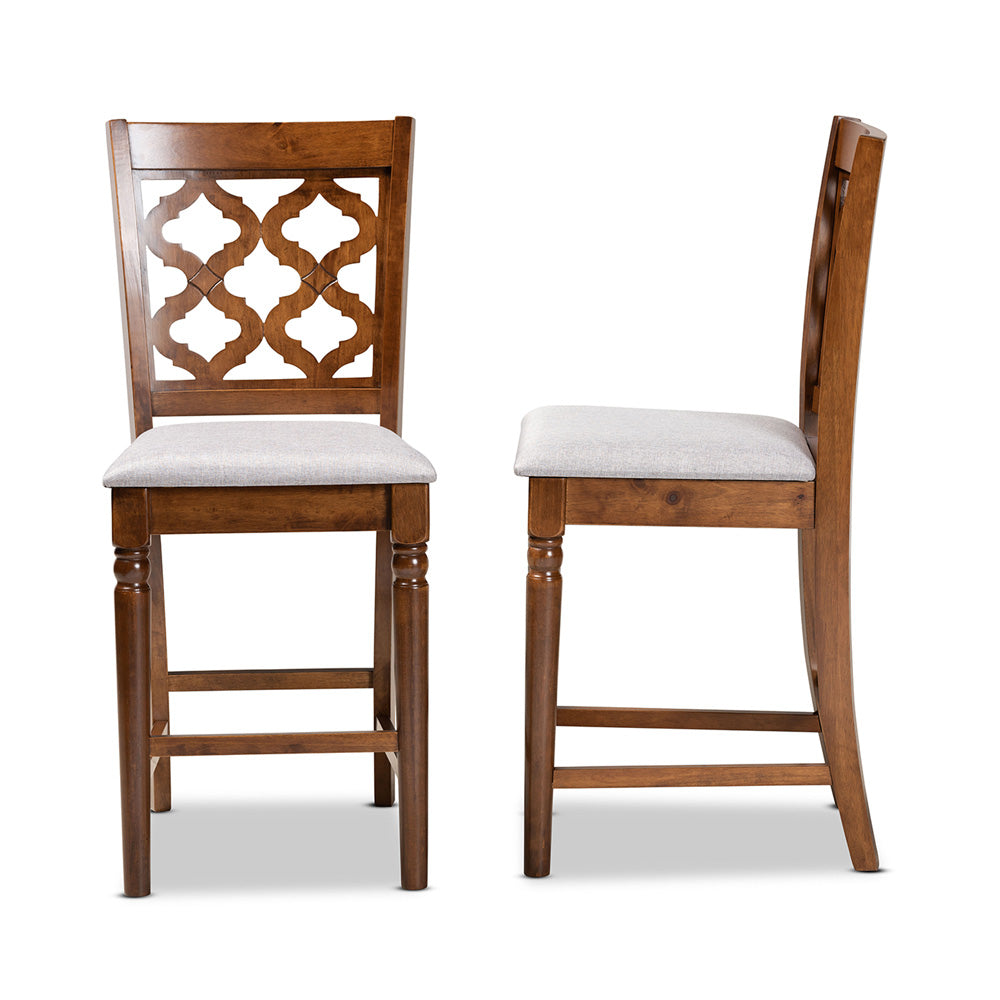 Baxton Studio - Ramiro Set of 2 Counter Stools in Grey/Walnut Brown - RH336P-Grey/Walnut-PC view 3