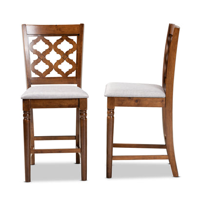 Baxton Studio - Ramiro Set of 2 Counter Stools in Grey/Walnut Brown - RH336P-Grey/Walnut-PC view 3