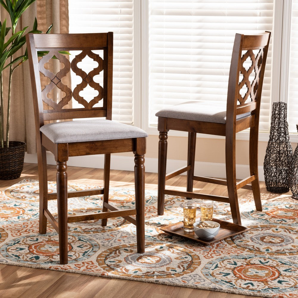 Baxton Studio - Ramiro Set of 2 Counter Stools in Grey/Walnut Brown - RH336P-Grey/Walnut-PC view 6