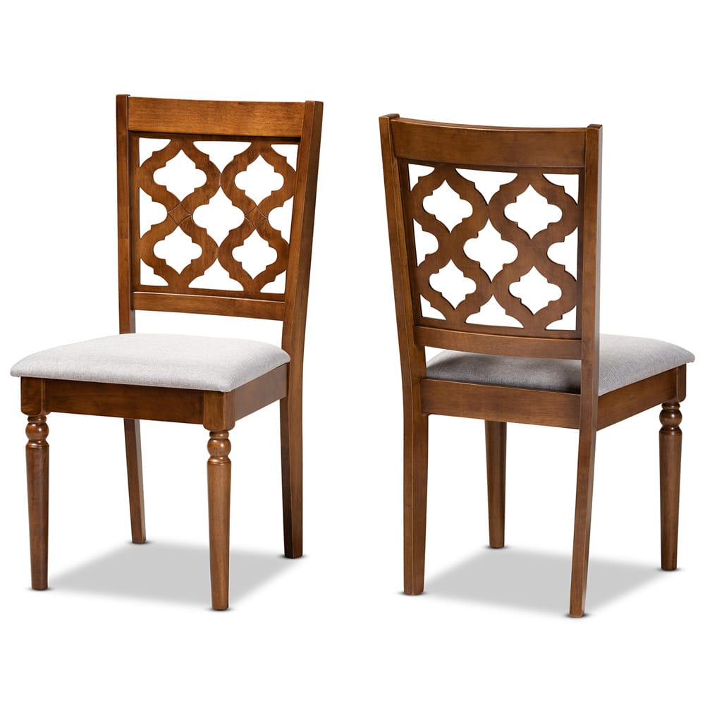 Baxton Studio - Ramiro Set of 2 Dining Chairs in Grey/Walnut Brown - RH336C-Grey/Walnut-DC-2PK view 1