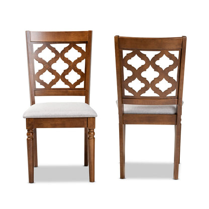 Baxton Studio - Ramiro Set of 2 Dining Chairs in Grey/Walnut Brown - RH336C-Grey/Walnut-DC-2PK view 2