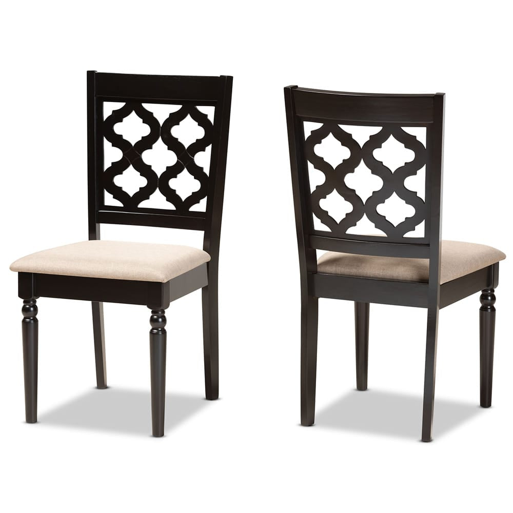Baxton Studio - Ramiro Set of 2 Dining Chairs in Sand/Dark Brown - RH336C-Sand/Dark Brown-DC-2PK view 1
