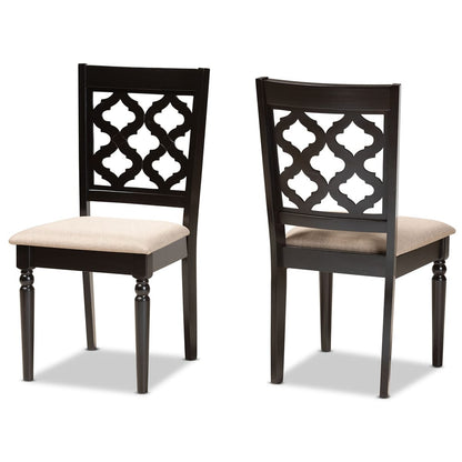Baxton Studio - Ramiro Set of 2 Dining Chairs in Sand/Dark Brown - RH336C-Sand/Dark Brown-DC-2PK view 1