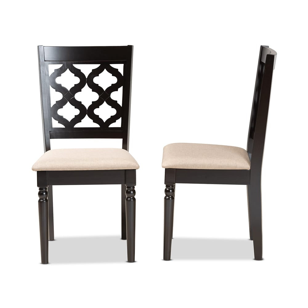 Baxton Studio - Ramiro Set of 2 Dining Chairs in Sand/Dark Brown - RH336C-Sand/Dark Brown-DC-2PK view 3
