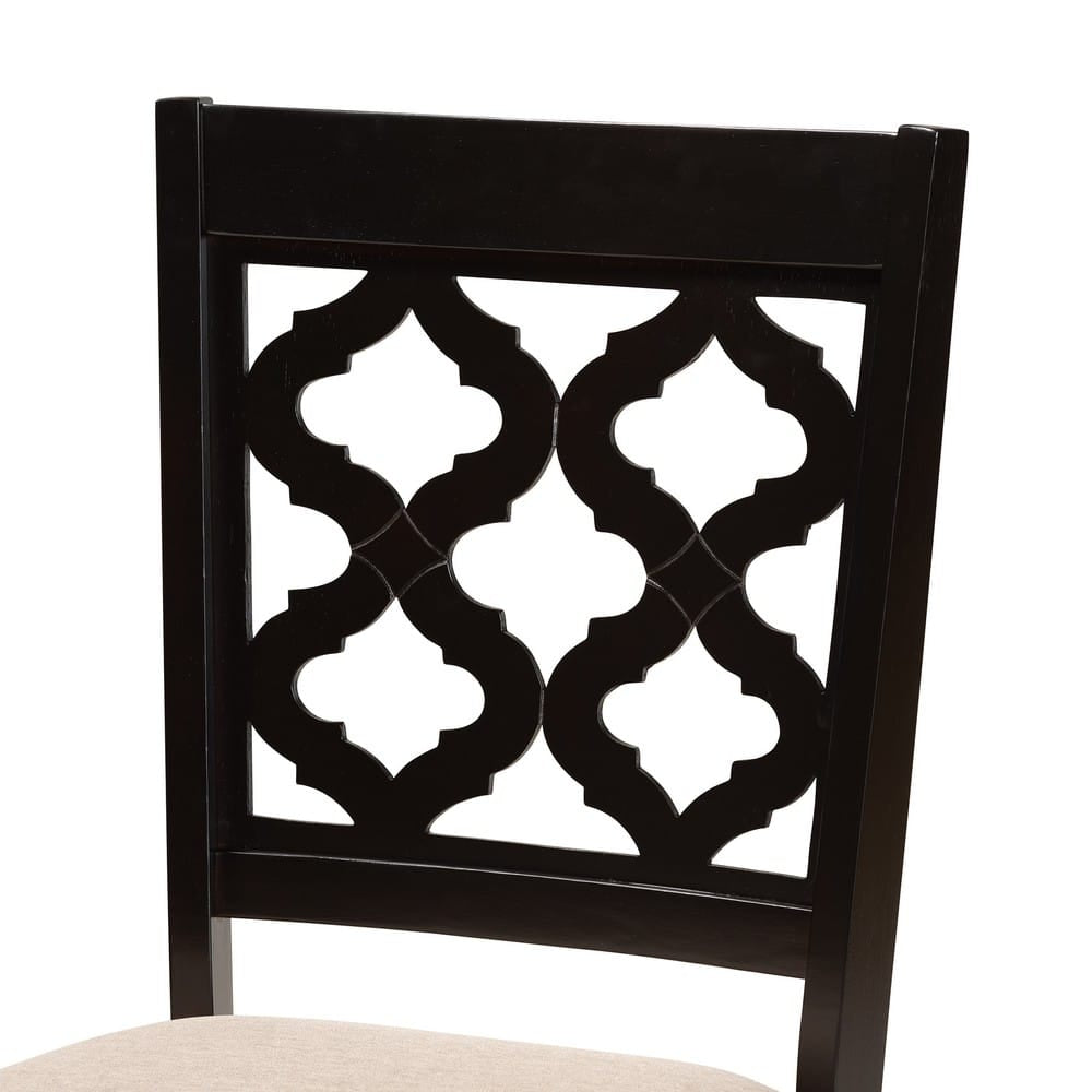 Baxton Studio - Ramiro Set of 2 Dining Chairs in Sand/Dark Brown - RH336C-Sand/Dark Brown-DC-2PK view 4