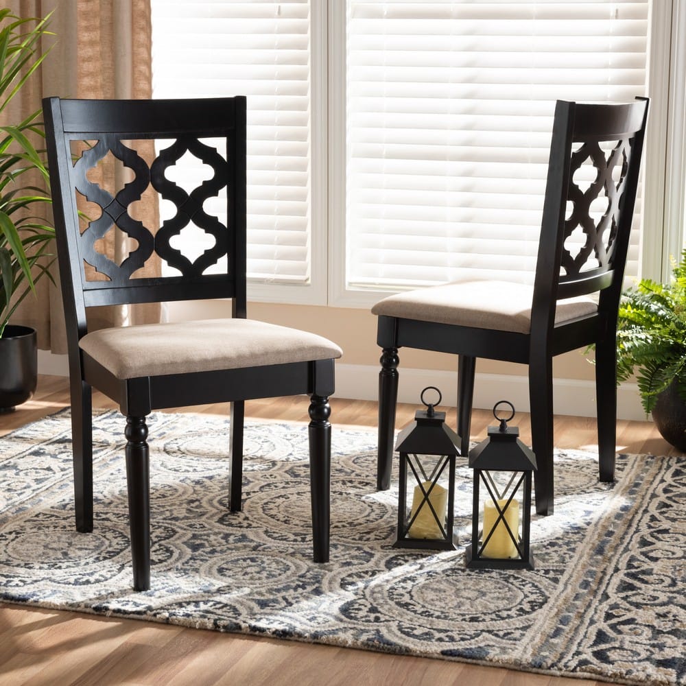 Baxton Studio - Ramiro Set of 2 Dining Chairs in Sand/Dark Brown - RH336C-Sand/Dark Brown-DC-2PK view 6