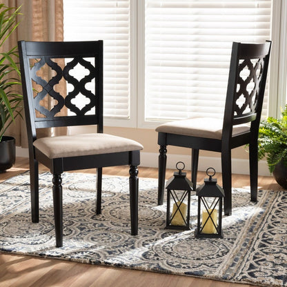 Baxton Studio - Ramiro Set of 2 Dining Chairs in Sand/Dark Brown - RH336C-Sand/Dark Brown-DC-2PK view 6