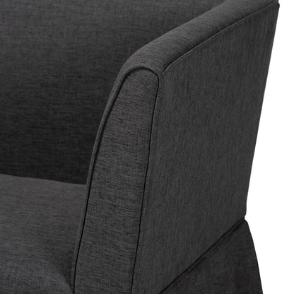Baxton Studio - Randolph Dining Set in Dark Grey/Dark Brown/Walnut Brown - Randolph-Dark Grey/Walnut-3PC Dining Nook Set view 6