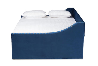 Baxton Studio - Raphael Daybed - CF9228 -Navy Blue Velvet-Daybed-Q/T view 3