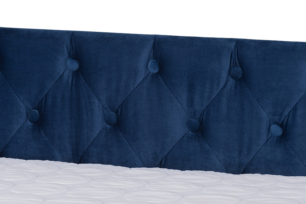 Baxton Studio - Raphael Daybed - CF9228 -Navy Blue Velvet-Daybed-Q/T view 7