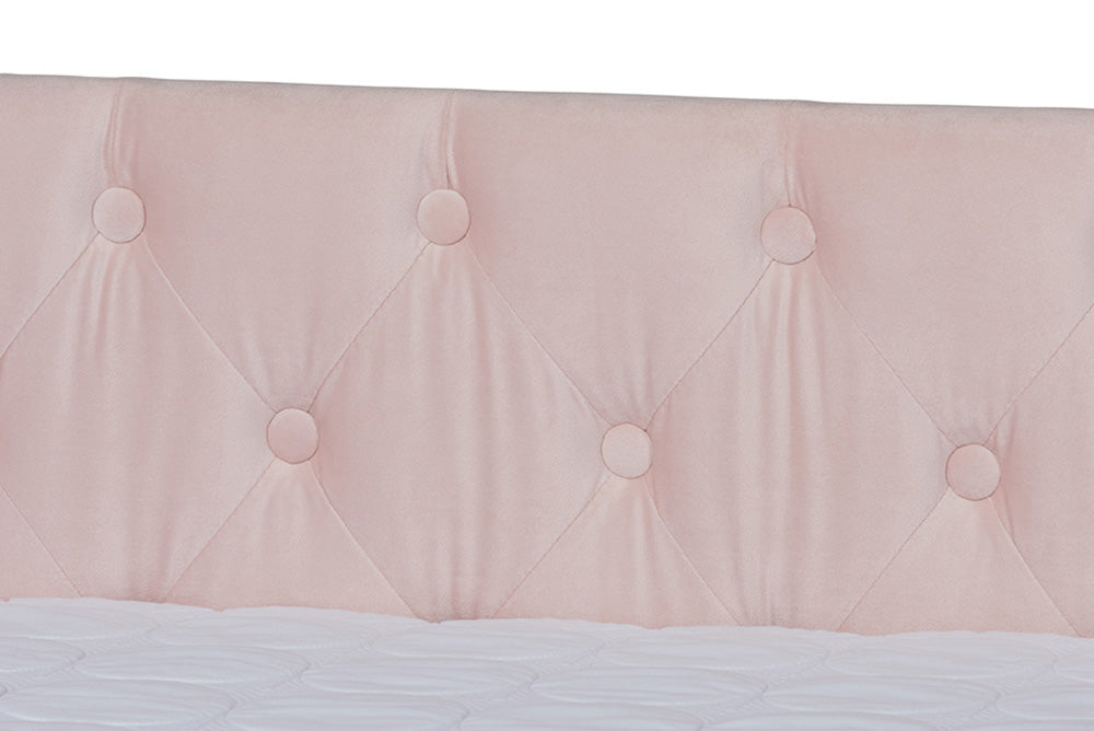 Baxton Studio - Raphael Daybed - CF9228 -Pink Velvet-Daybed-F/T view 7