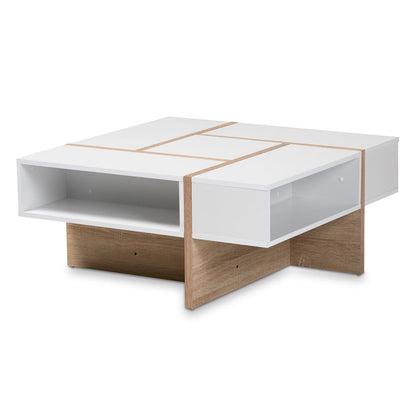 Baxton Studio - Rasa Coffee Table in White/Oak - CT8004-White/Oak-CT view 1