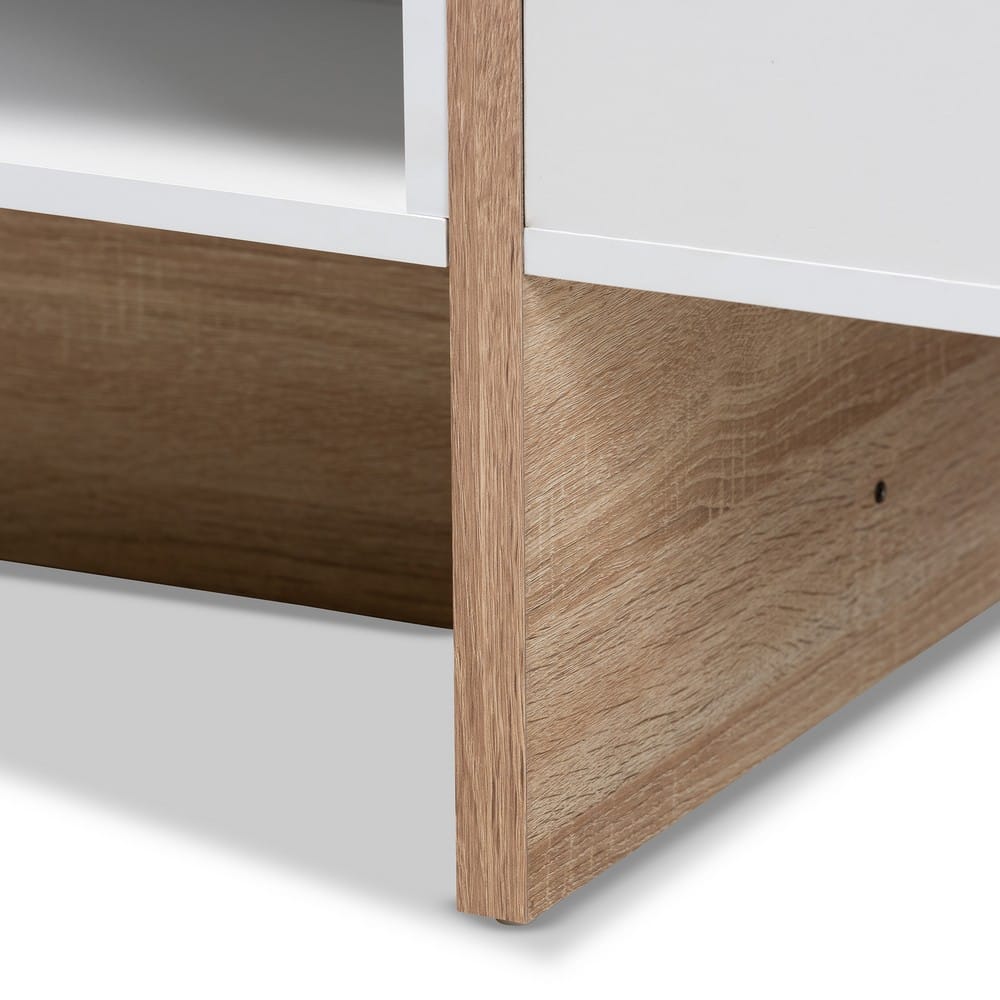 Baxton Studio - Rasa Coffee Table in White/Oak - CT8004-White/Oak-CT view 4