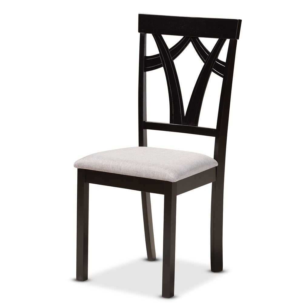 Baxton Studio - Rasa Dining Set in Grey/Dark Brown - Rasa-Grey/Dark Brown-5PC Dining Set view 2