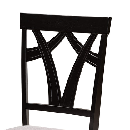 Baxton Studio - Rasa Dining Set in Grey/Dark Brown - Rasa-Grey/Dark Brown-5PC Dining Set view 5