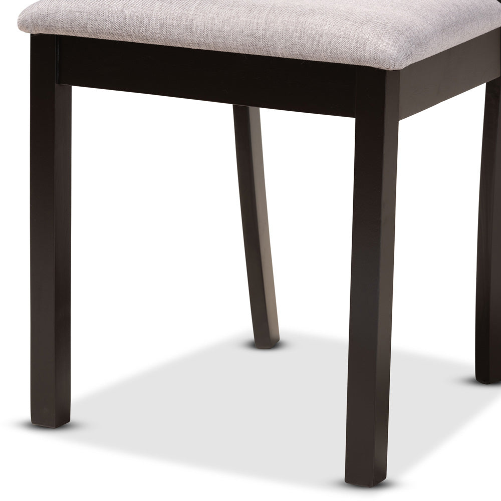 Baxton Studio - Rasa Dining Set in Grey/Dark Brown - Rasa-Grey/Dark Brown-5PC Dining Set view 6