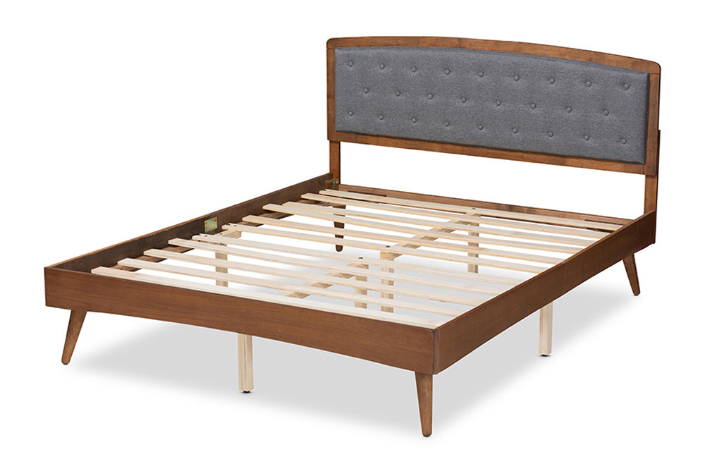 Baxton Studio - Ratana King Size Bed - MG0020-4S-Dark Grey/Walnut-King view 3