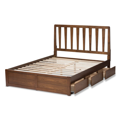 Baxton Studio - Raurey Queen Size Bed in Walnut Brown - MG5110-Walnut-Queen view 5