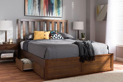 Baxton Studio - Raurey Queen Size Bed in Walnut Brown - MG5110-Walnut-Queen view 10