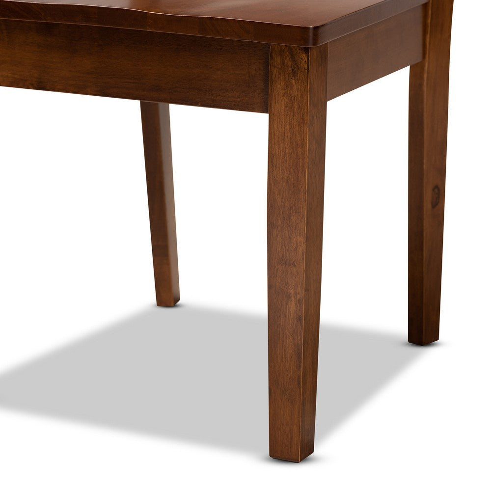 Baxton Studio - Rava Dining Set in Walnut Brown - Rava-Walnut-5PC Dining Set view 6