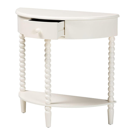Baxton Studio - Raynera Console Table in White - JY25A031-White Wooden-Console Table view 2