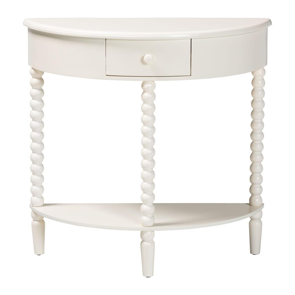 Baxton Studio - Raynera Console Table in White - JY25A031-White Wooden-Console Table view 3