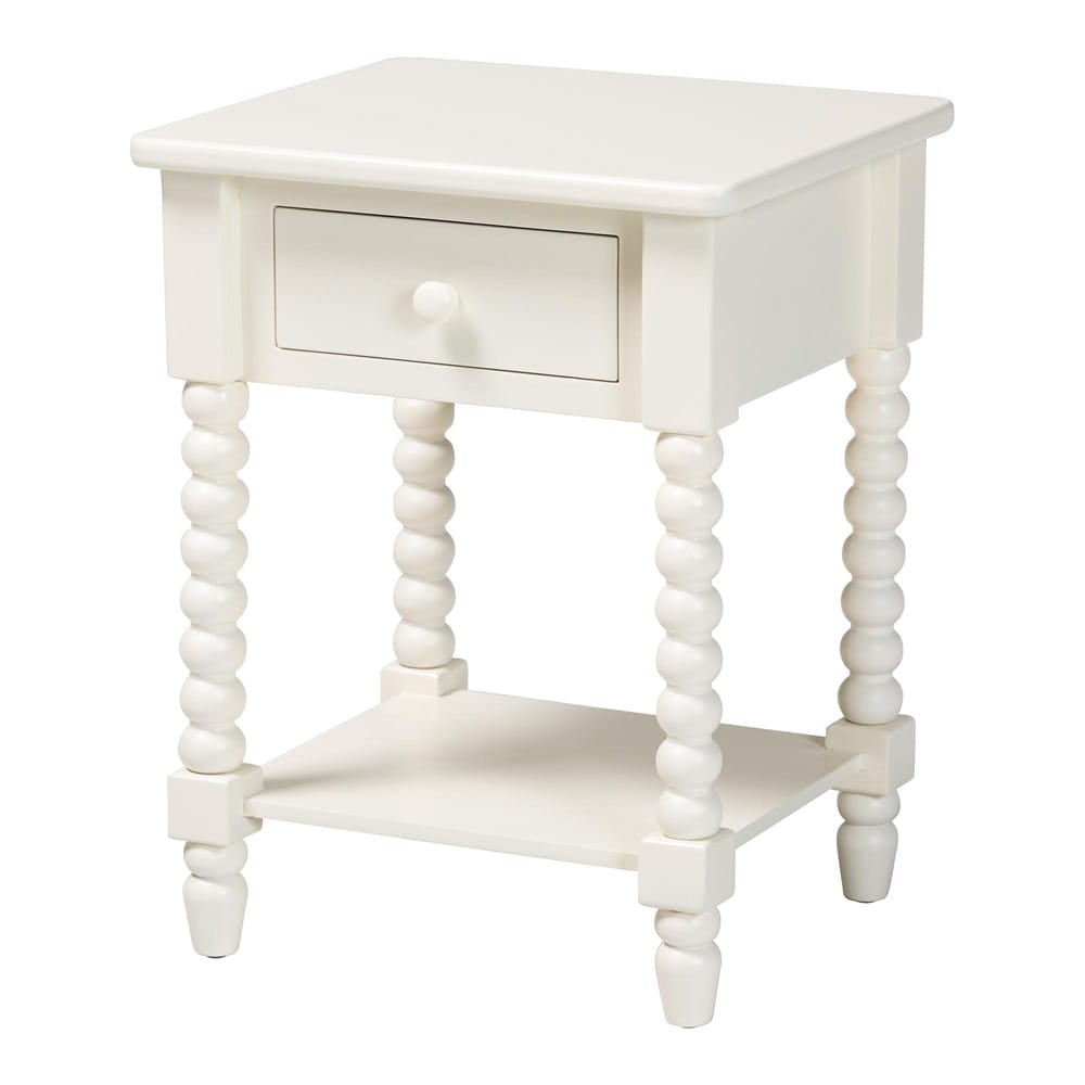 Baxton Studio - Raynera End Table in White - JY25A033-White Wooden-ET view 1