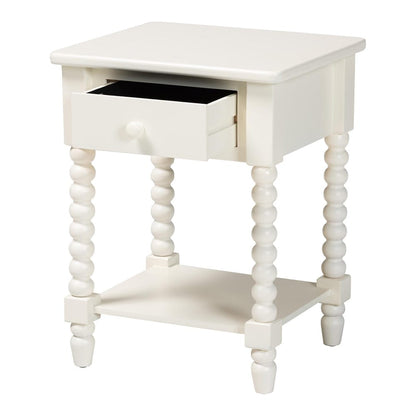 Baxton Studio - Raynera End Table in White - JY25A033-White Wooden-ET view 2